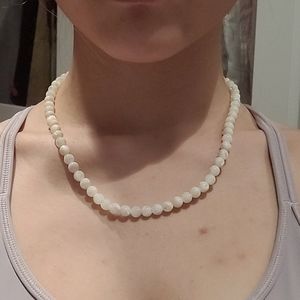 White stone necklace